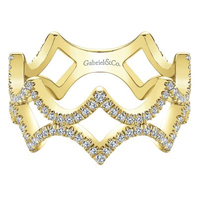 Gabriel & Co. 14k Yellow Gold Diamond Stackable Ring