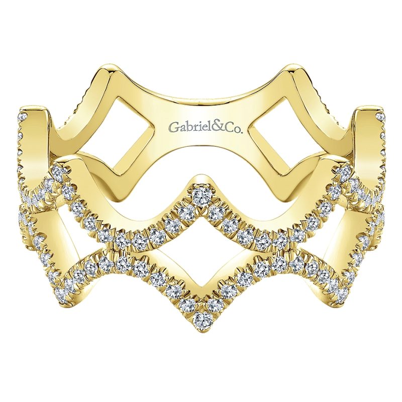 Gabriel & Co. 14k Yellow Gold Diamond Stackable Ring