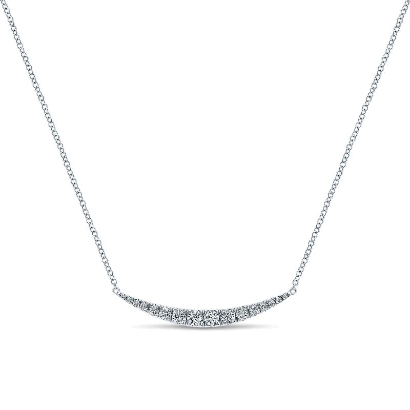 Gabriel & Co. 14k White Gold Diamond Bar Necklace