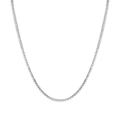 18k White Gold 14.68ctw Diamond Long Tennis Necklace
