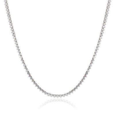 18k White Gold 14.68ctw Diamond Long Tennis Necklace