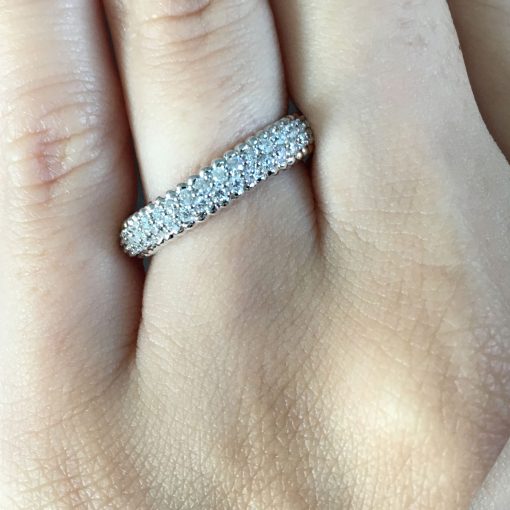 14k white gold diamond wedding band