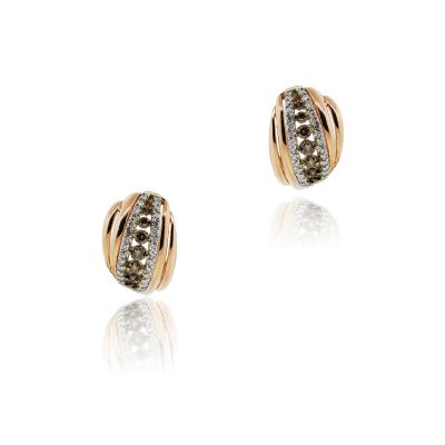 14k Rose Gold Champagne Diamond Earrings