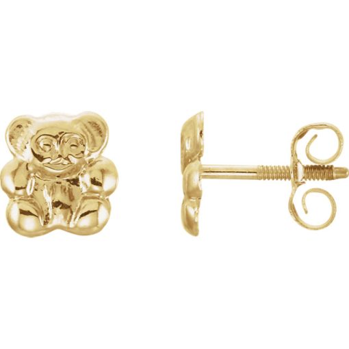 14k gold teddy bear earrings jewelry