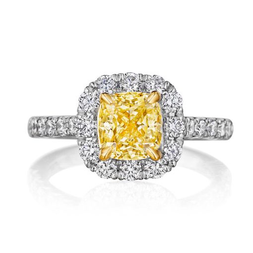 henri daussi yellow diamond ring