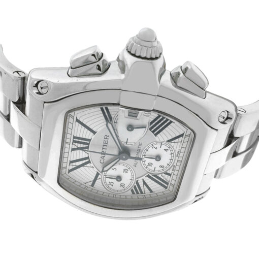 Cartier 2618 Roadster Stainless Steel Silver Chronograph Dial Watch - Image 6