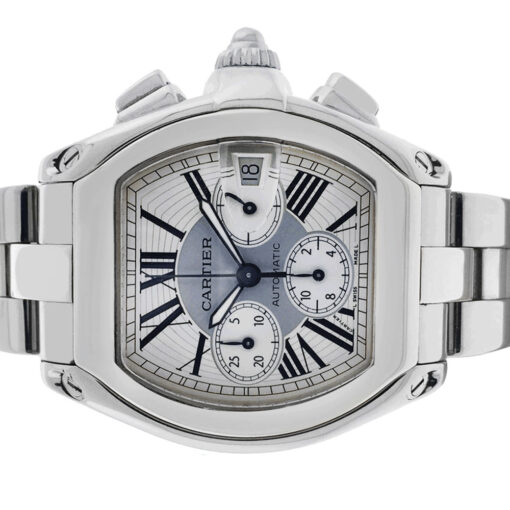 Cartier 2618 Roadster Stainless Steel Silver Chronograph Dial Watch - Image 5