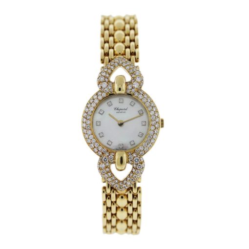 Chopard Watch Mother of Pearl Dial Diamond and Yellow Gold Timepiece