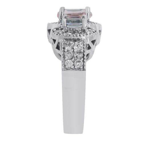 White Gold Gemstone Diamond Ring