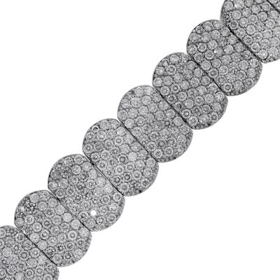 Platinum 33.65ctw Diamond Pave Wide Bracelet