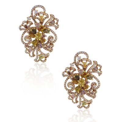 multi color diamond earrings