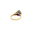 18k Yellow Gold 0.25ctw Diamond and Oval Amethyst Ring