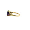 18k Yellow Gold 0.25ctw Diamond and Oval Amethyst Ring