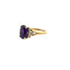 18k Yellow Gold 0.25ctw Diamond and Oval Amethyst Ring