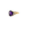 18k Yellow Gold 0.25ctw Diamond and Oval Amethyst Ring