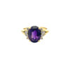 18k Yellow Gold 0.25ctw Diamond and Oval Amethyst Ring