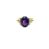18k Yellow Gold 0.25ctw Diamond and Oval Amethyst Ring