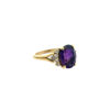 18k Yellow Gold 0.25ctw Diamond and Oval Amethyst Ring