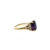 18k Yellow Gold 0.25ctw Diamond and Oval Amethyst Ring