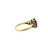 18k Yellow Gold 0.25ctw Diamond and Oval Amethyst Ring