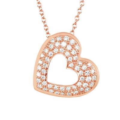 Heart shape diamond necklace