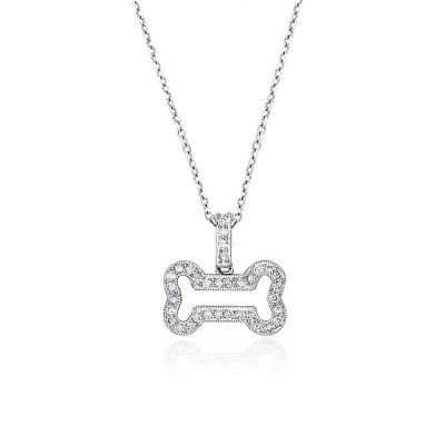 diamond dog bone pendant