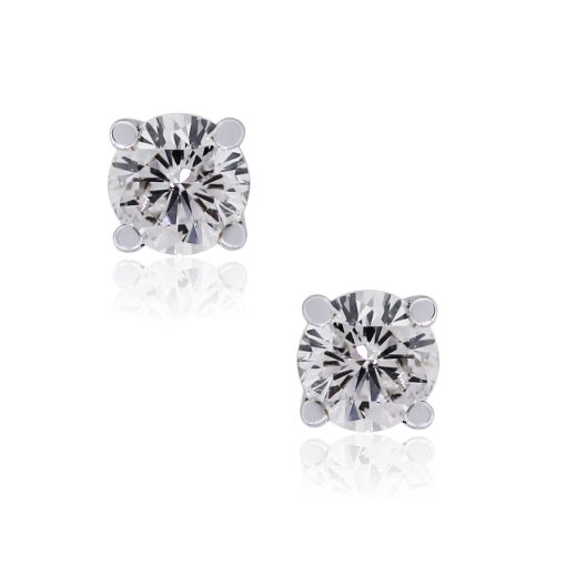 14k White Gold 0.80ctw Round Brilliant Diamond Stud Earrings