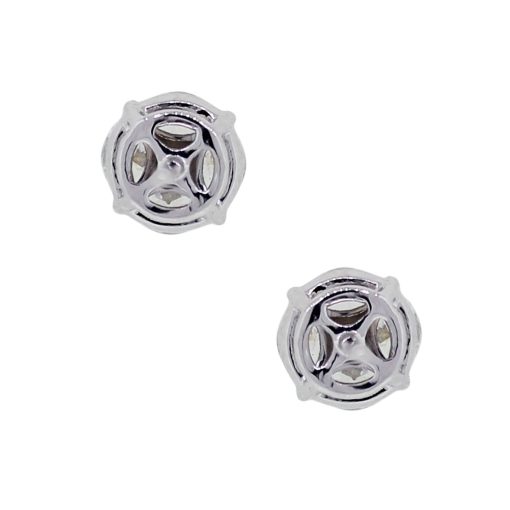 18k White Gold 0.79ctw Mosaic Stud Earrings