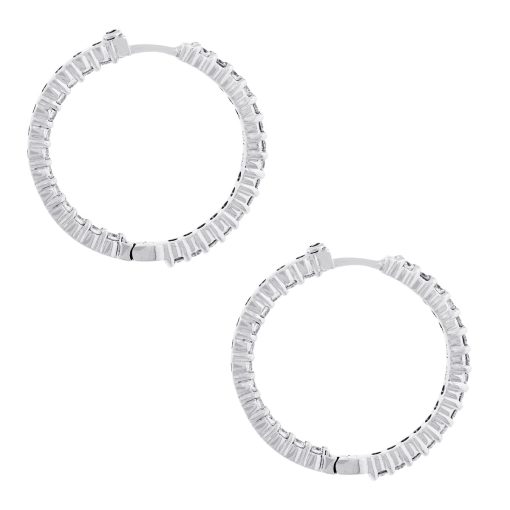 Roberto Coin 18k White Gold 1.53ctw Diamond Hoops