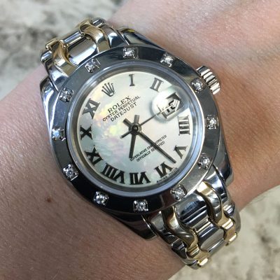 Rolex 80319 Datejust Pearlmaster 18k Two Tone Gold Diamond Watch