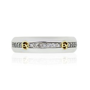 David Yurman Two Tone 0.70ctw Diamond Gents Wedding Band
