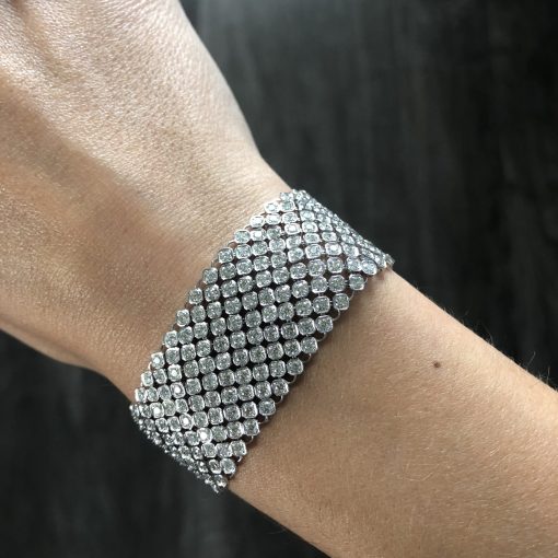 mesh bracelet with diamonds