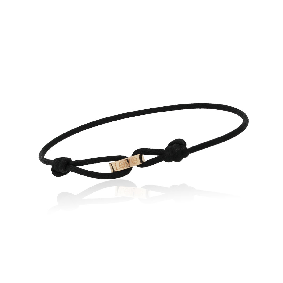 cartier 3 gold ring black silk cord bracelet