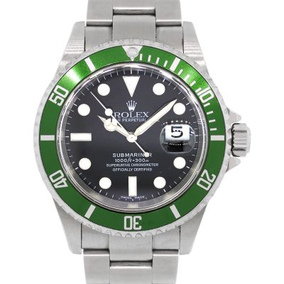 Rolex 16610 Submariner Kermit Black Dial Green Bezel Stainless Steel Watch