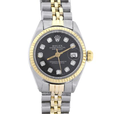 Rolex 6916 Datejust Two Tone Black Dial Ladies Watch