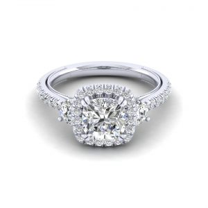 Solitaire engagement ring with wedding bands and bands for each of your children