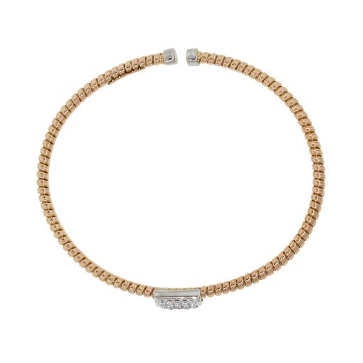 two tone diamond bangle