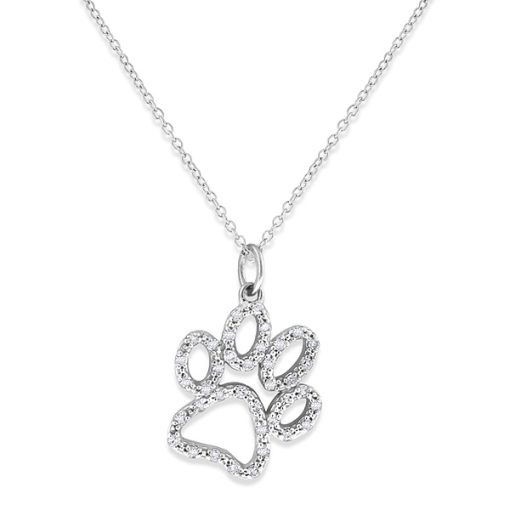 gold and diamond paw print necklace