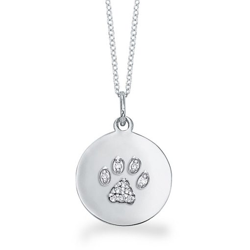 white gold dog necklace