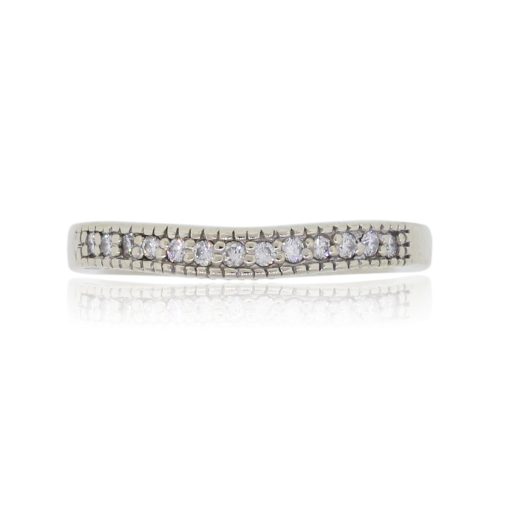 14k White Gold 0.50ctw Diamond Curved Wedding Band