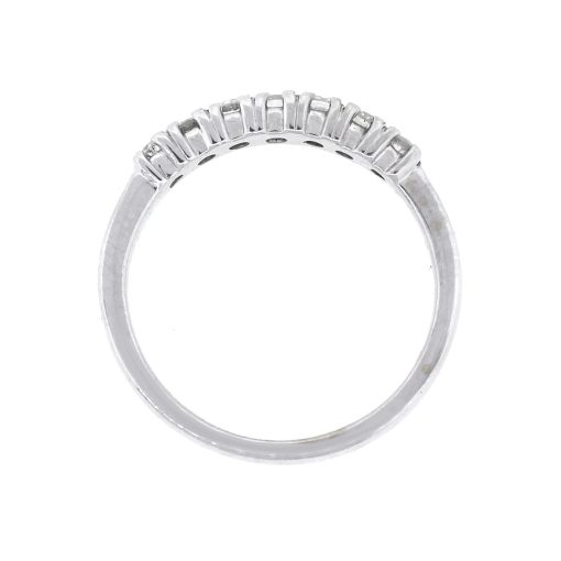 14k White Gold 0.21ctw Round Diamond Seven Stone Wedding Band