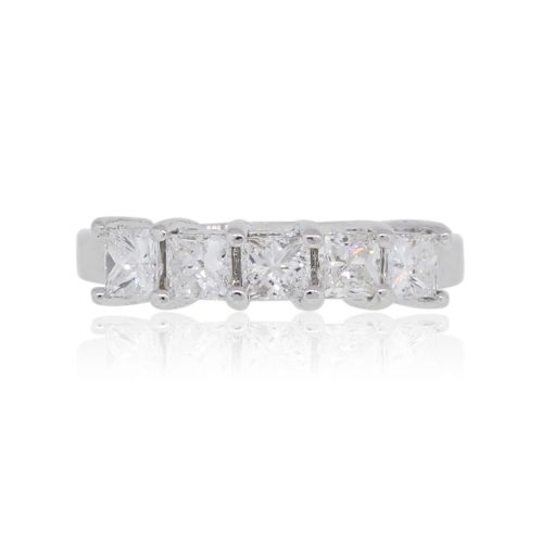 18k White Gold 1.25ctw Princess Cut Diamond Band