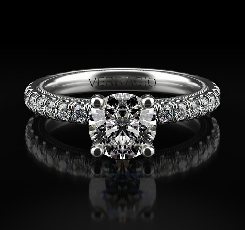 Verragio TR180R4 Tradition 14k White Gold 0.65tcw Diamond Solitaire Engagement Mounting