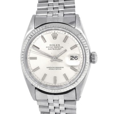 Rolex 1601 Datejust Stainless Steel Silver Pie Pan Dial Watch