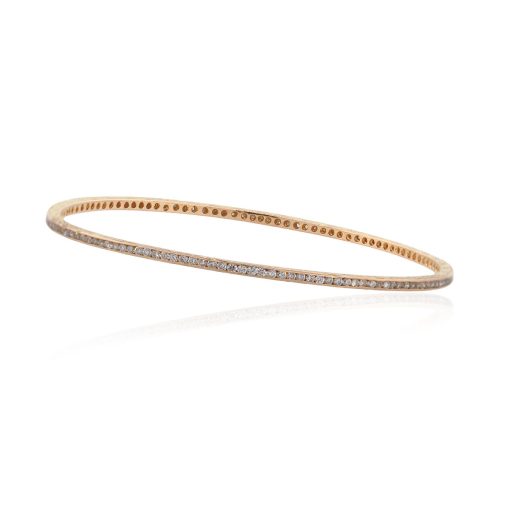 18k Rose Gold 1.5ctw Diamond Channel Set Bangle