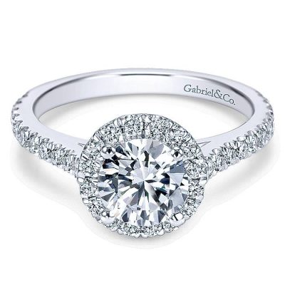 Gabriel & Co. ER6951W44JJ 14k White Gold Diamond Round Halo Engagement Ring Setting