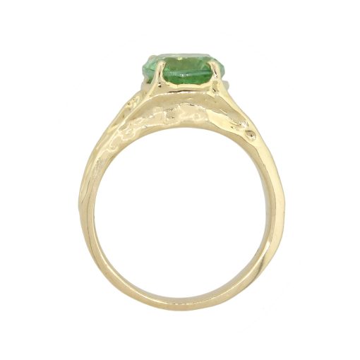 14k Yellow Gold Oval Cut Peridot Center Stone Ring