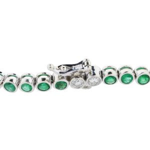 bezel set emerald diamond bracelet