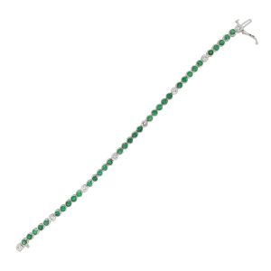 emerald diamond line bracelet