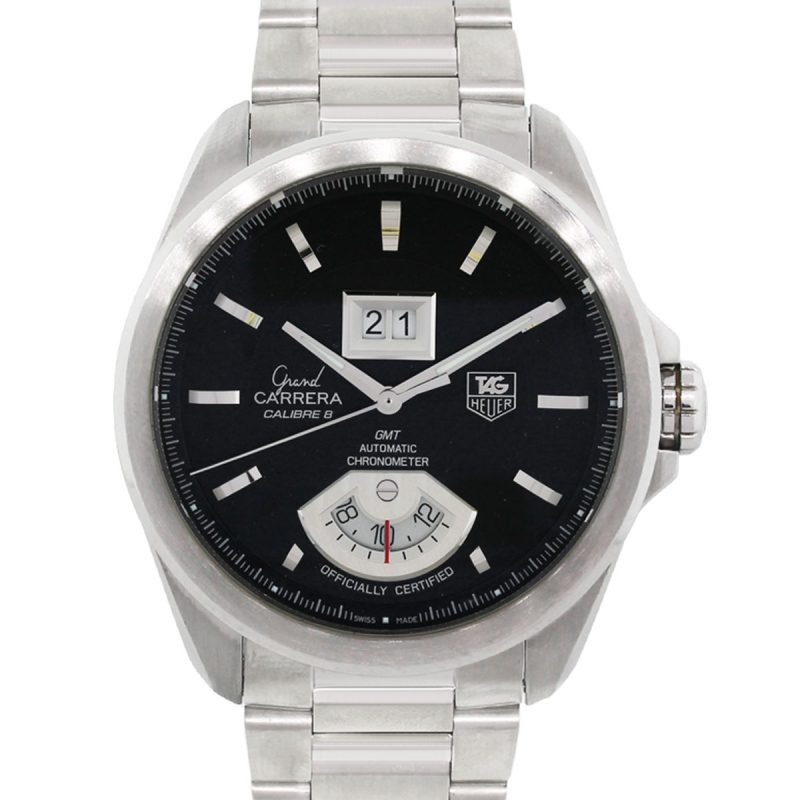 Tag Heuer WAV5111 Grand Carrera GMT Black Dial Stainless Steel Watch